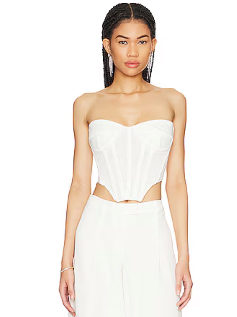 Bardot White Strapless Corset Top